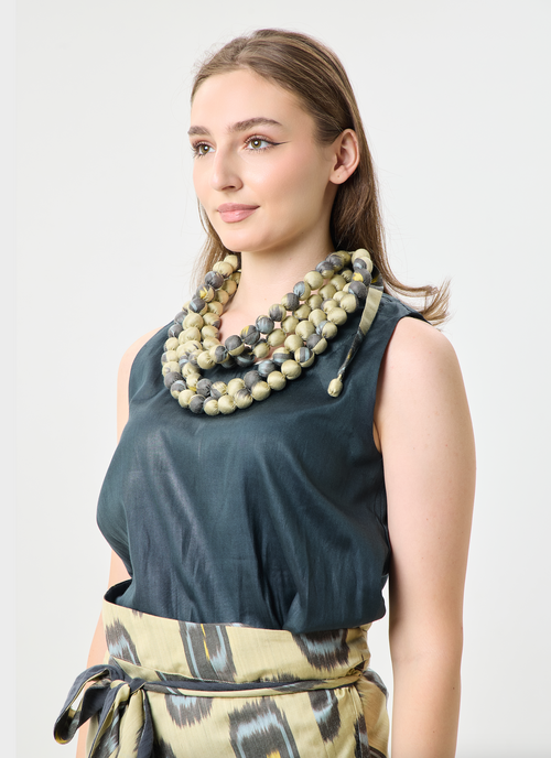Beaded silk necklace