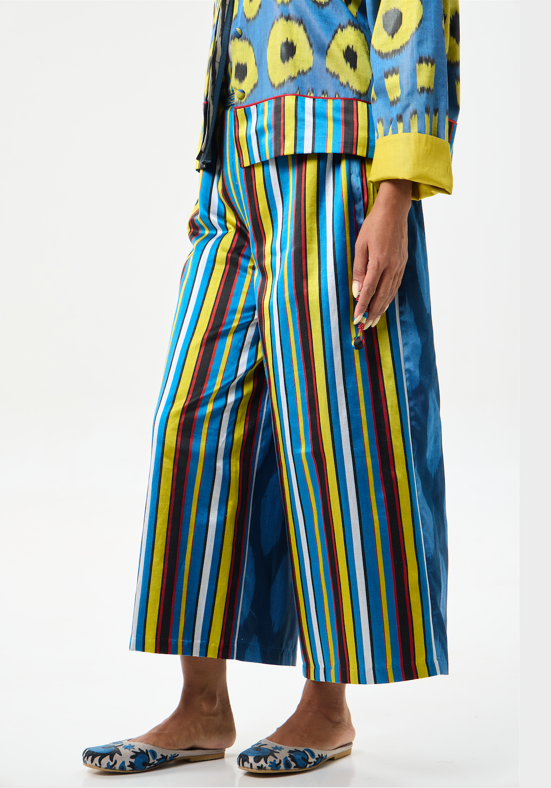 COMBO PANTS WITH SIDE TIES