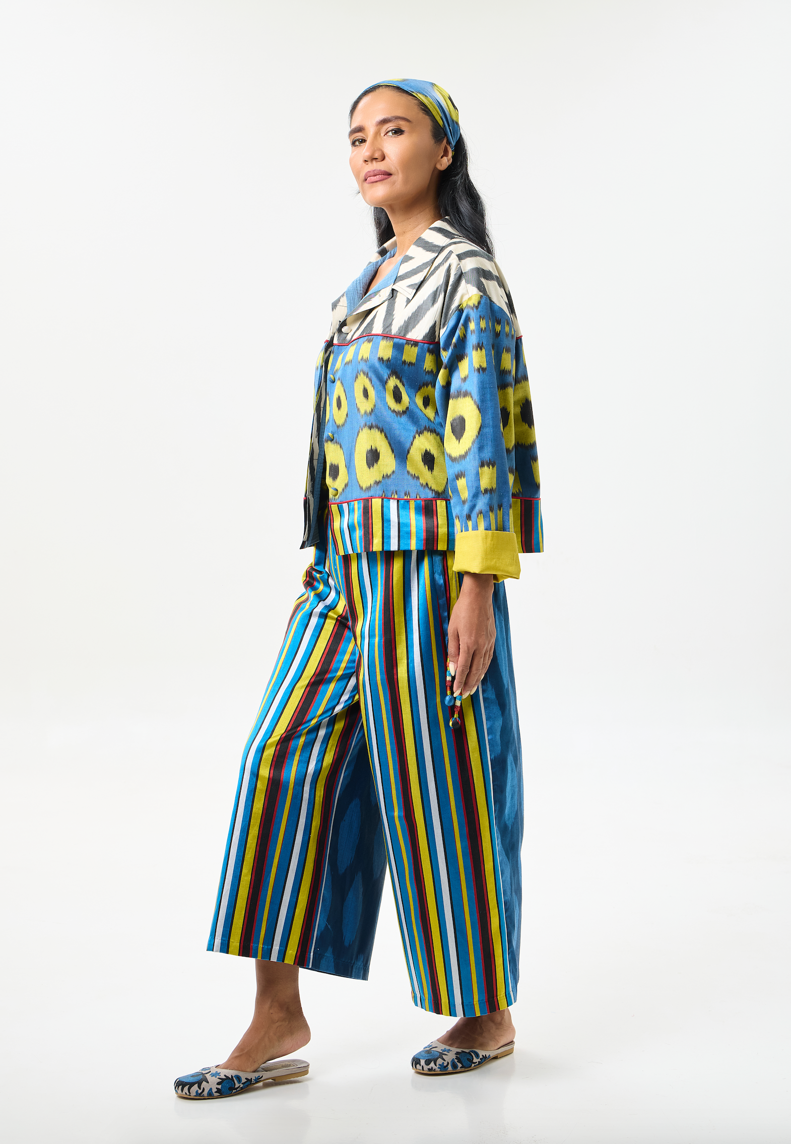 COMBO PANTS WITH SIDE TIES