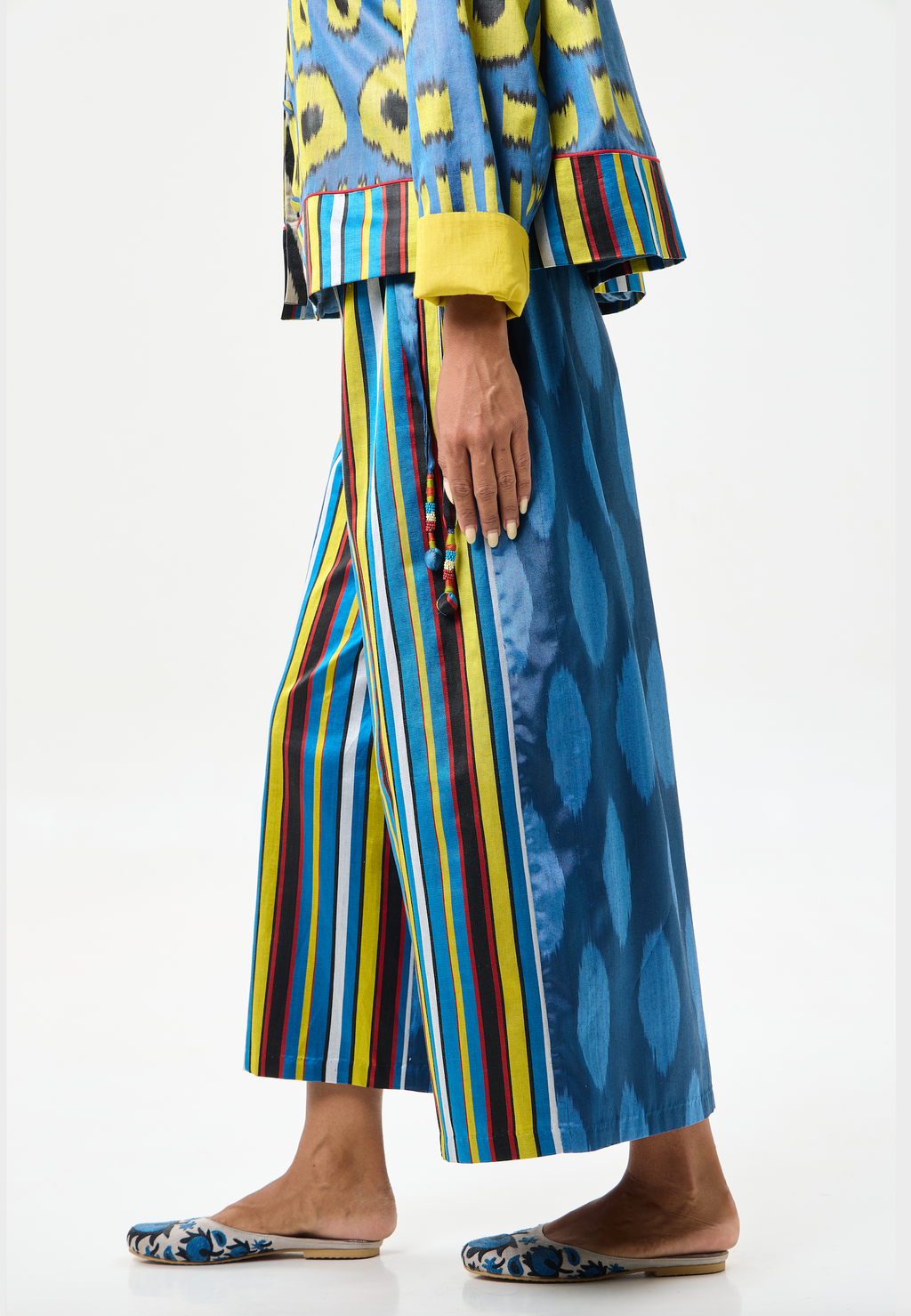 COMBO PANTS WITH SIDE TIES