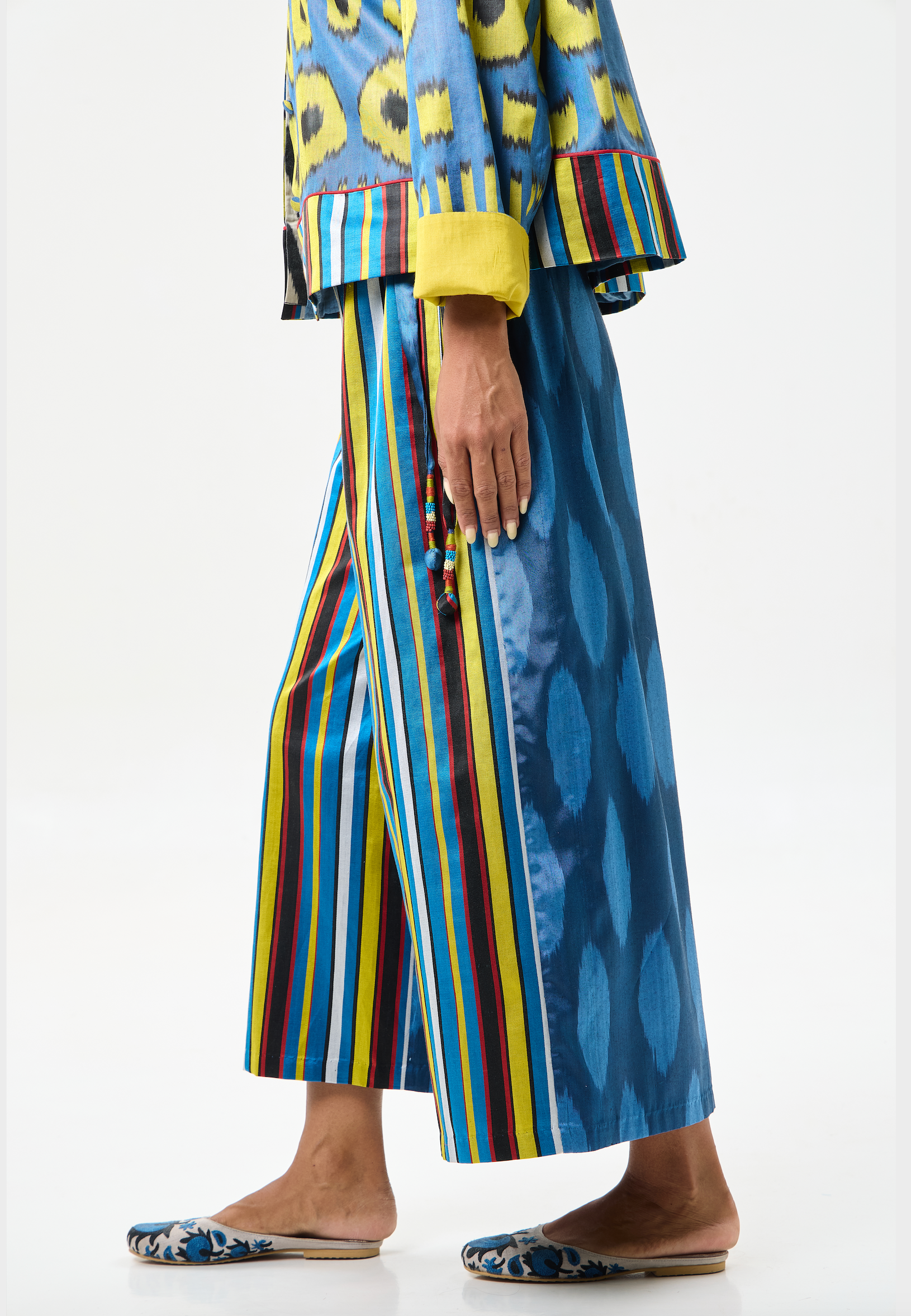 COMBO PANTS WITH SIDE TIES
