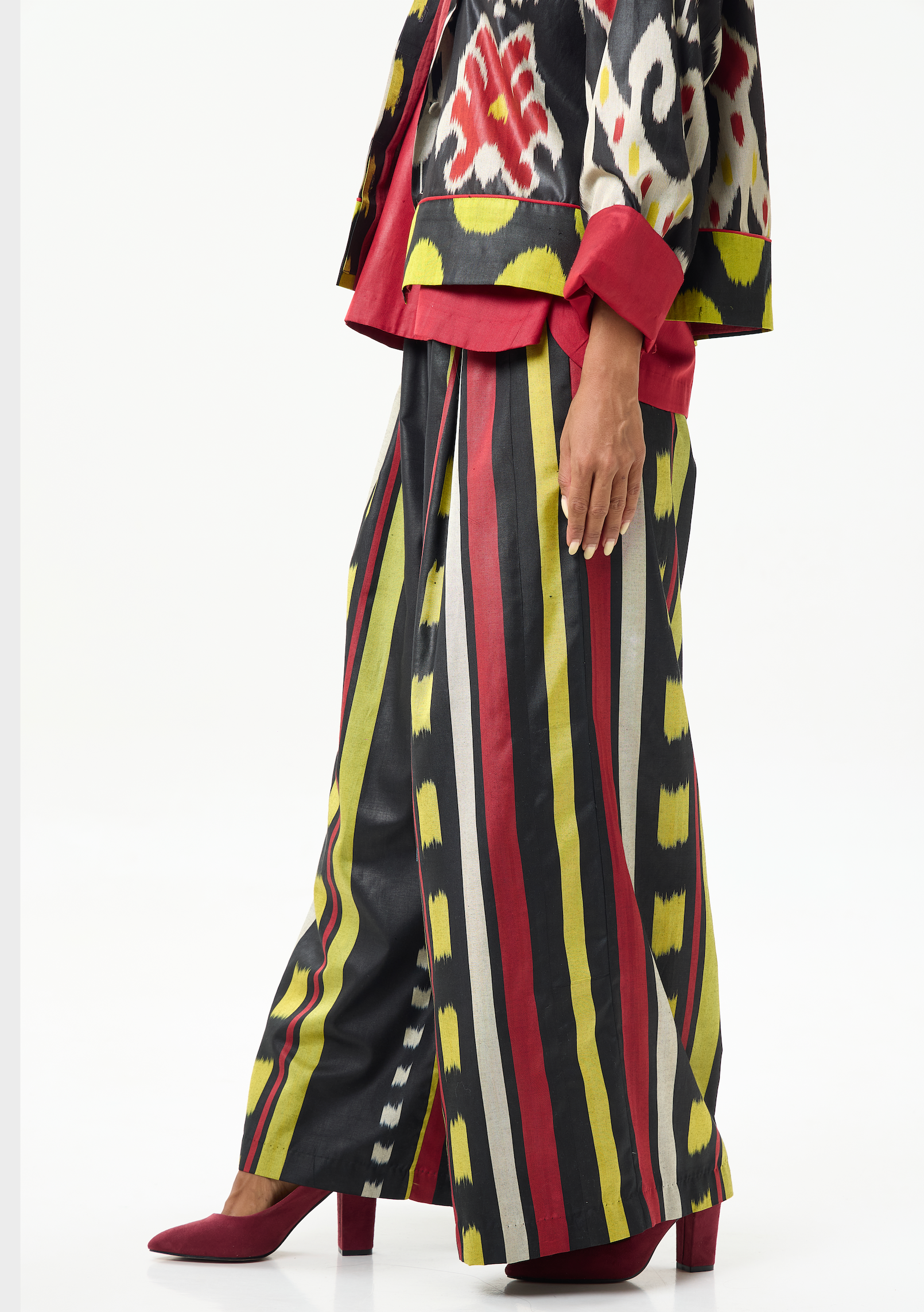 SILK IKAT WIDE-LEG PANTS