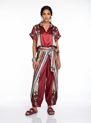 SILK IKAT REVERSIBLE HAREM PANTS IK101 / STR