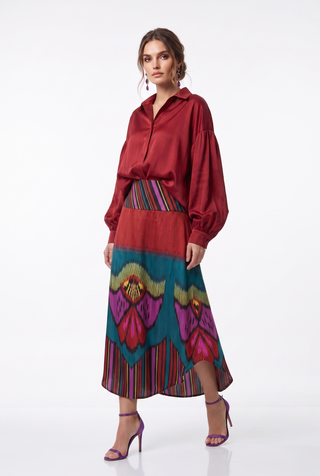 SILK IKAT SKIRT IK112