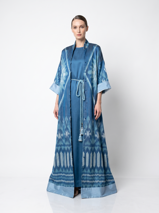 ONE-OF-A-KIND SILK IKAT MAXI KAFTAN  IK105