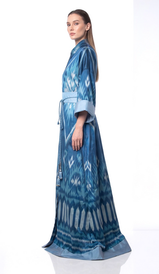 ONE-OF-A-KIND SILK IKAT MAXI KAFTAN  IK105