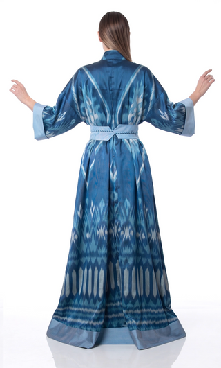 ONE-OF-A-KIND SILK IKAT MAXI KAFTAN  IK105
