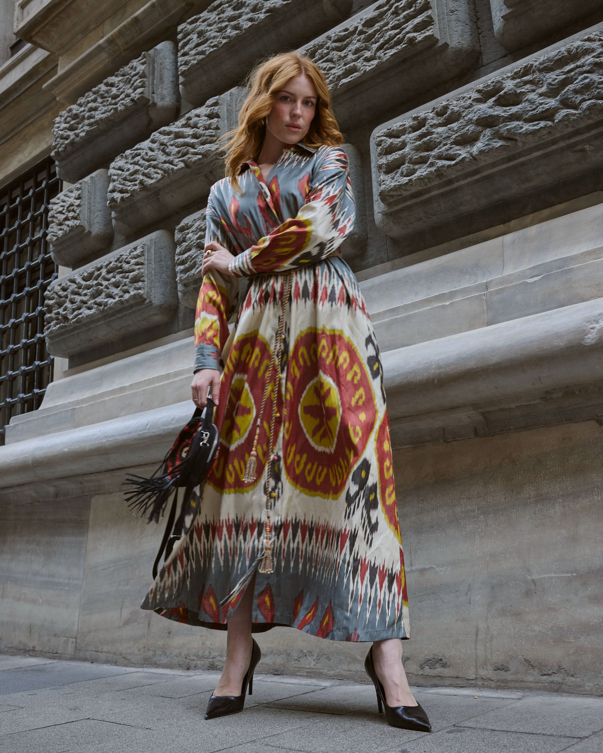 SILK IKAT SHIRT DRESS