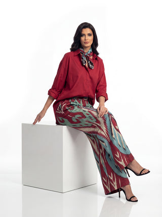SILK IKAT WIDE LEG PANTS IK110