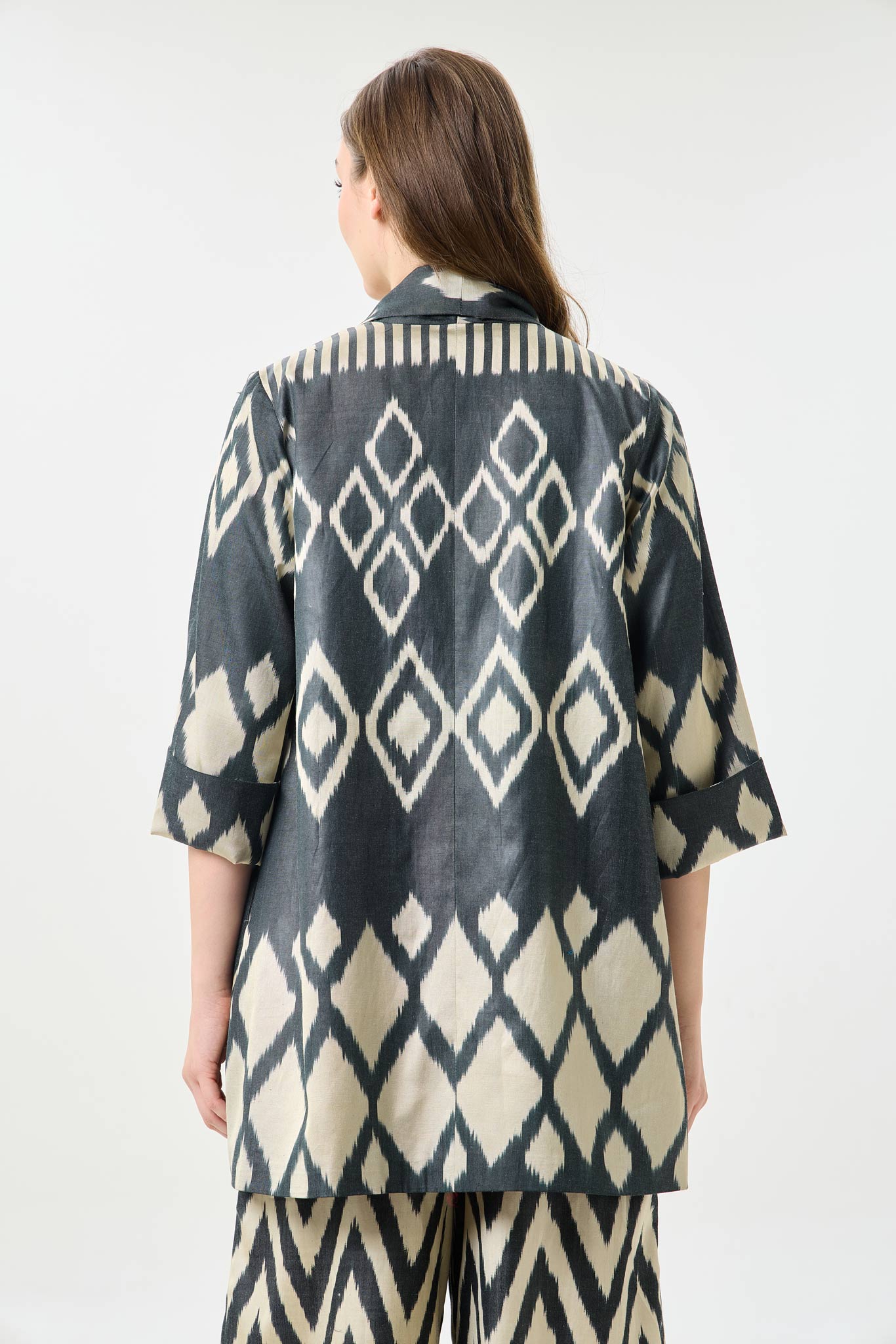 SILK IKAT SHAWL COLLAR JACKET