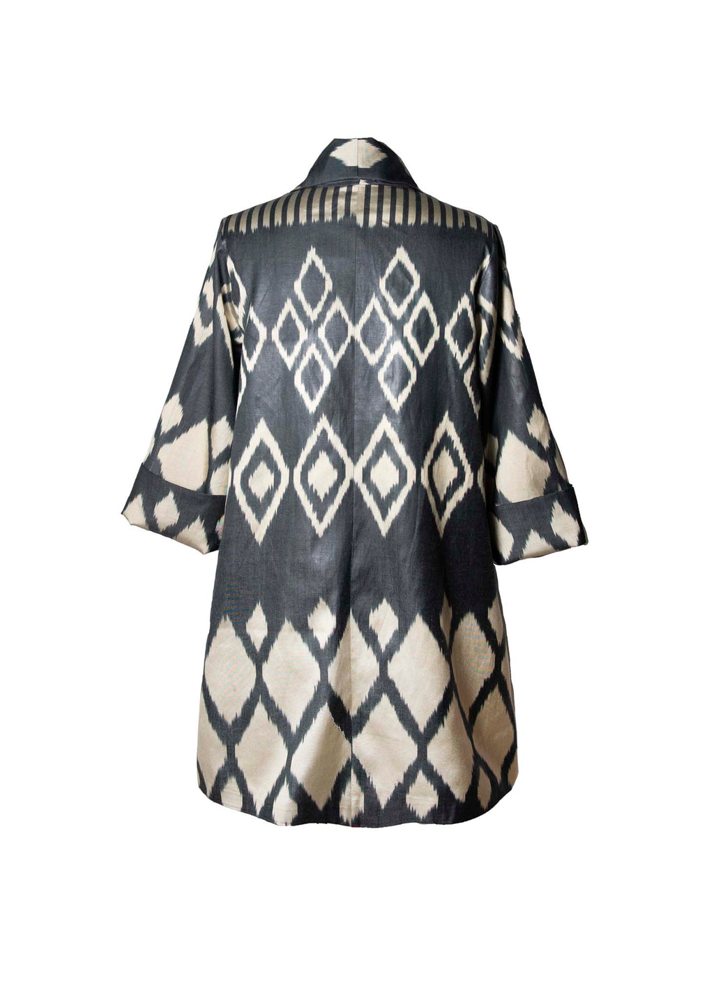 SILK IKAT SHAWL COLLAR JACKET