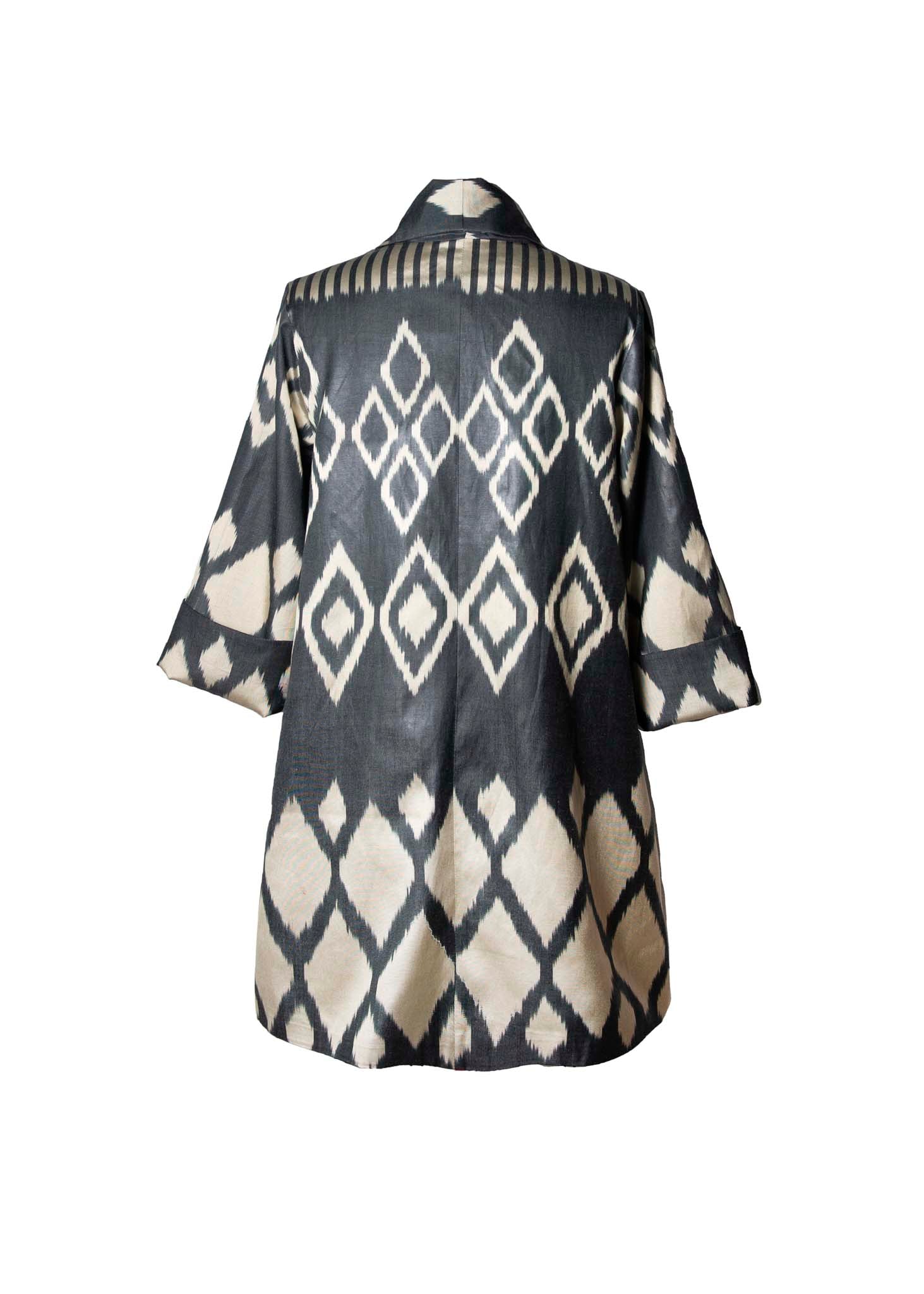 SILK IKAT SHAWL COLLAR JACKET