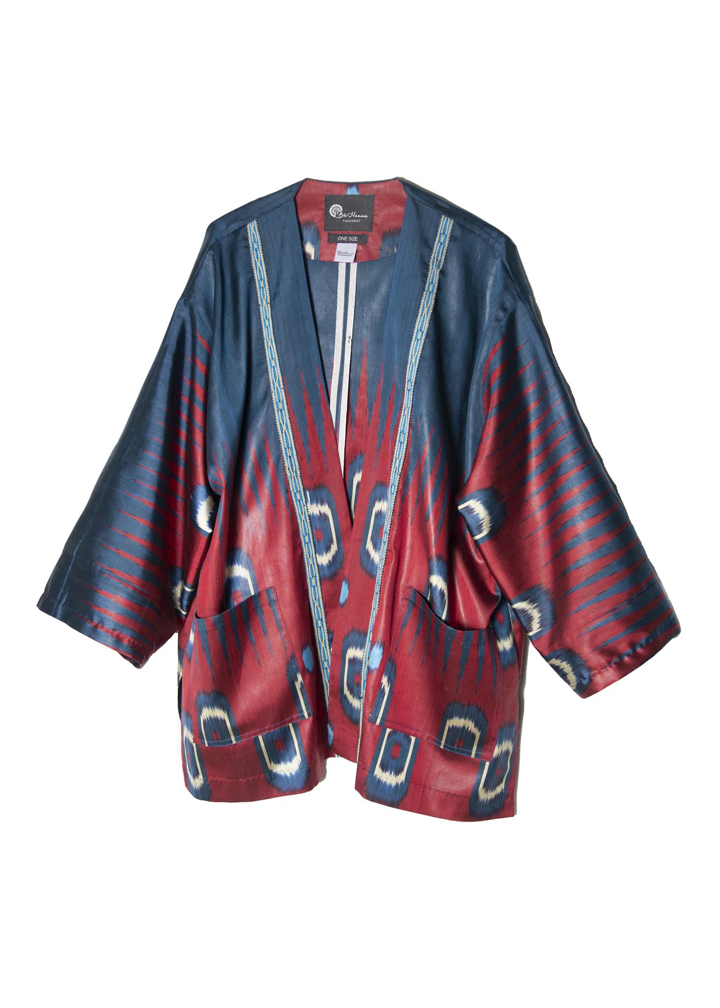 SILK IKAT KIMONO JACKET WITH BELT