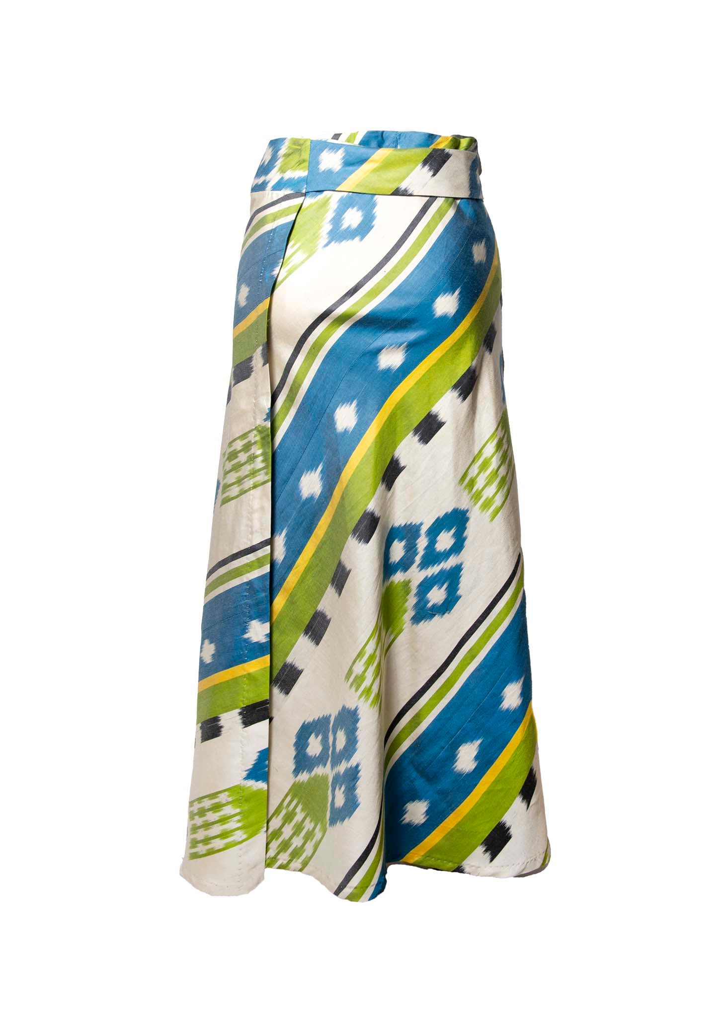 SILK IKAT WRAP SKIRT