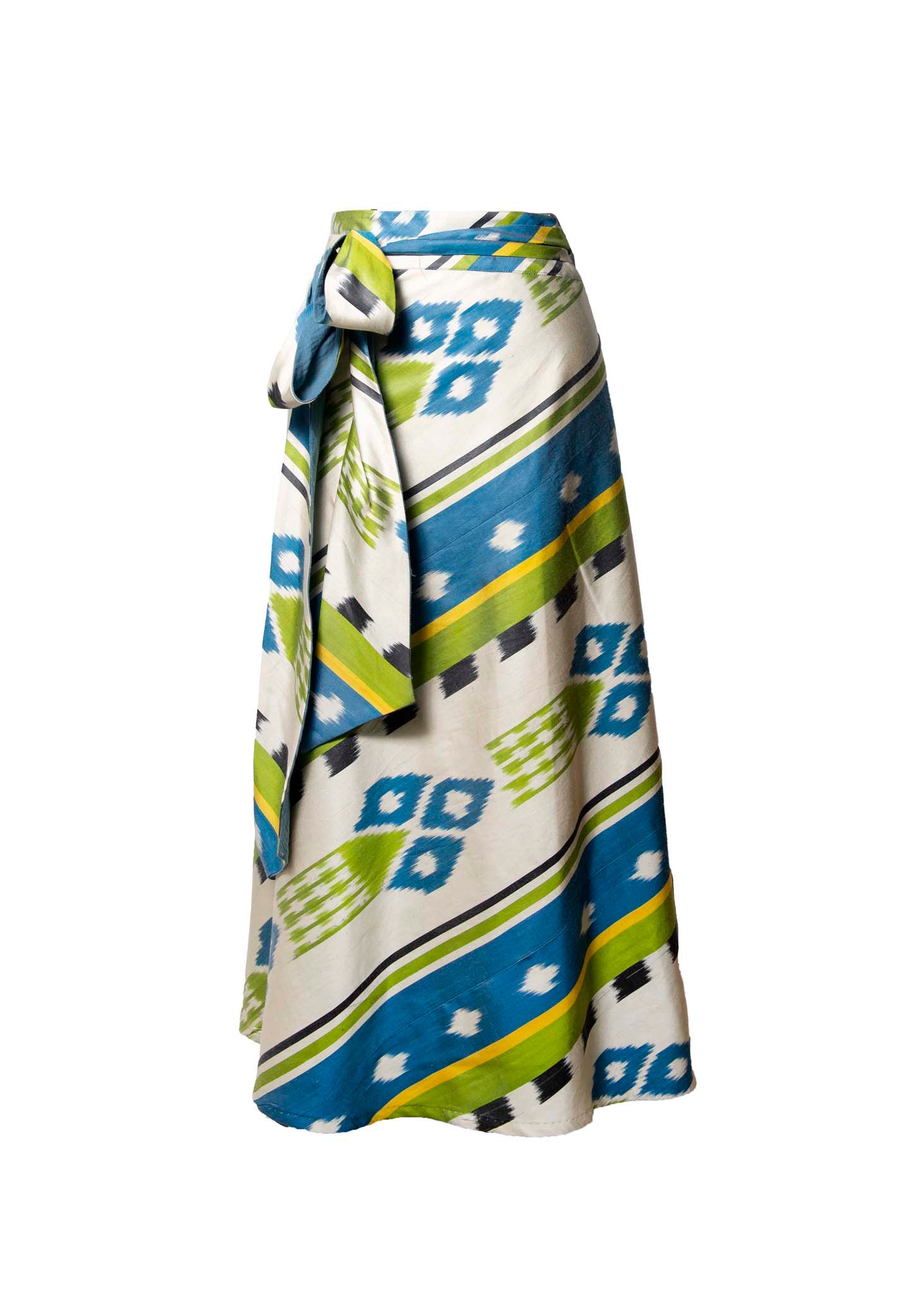 SILK IKAT WRAP SKIRT