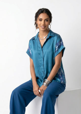 Silk Ikat Drop Shoulder Top IK106