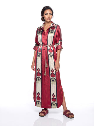 SILK IKAT LONG KAFTAN DRESS IK101