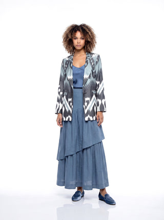 SILK IKAT ENGLISH COLLAR JACKET IK96
