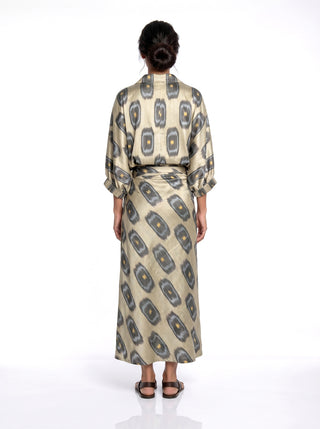 SILK IKAT WRAP SKIRT IK86