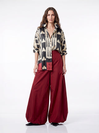 OVERSIZED SILK IKAT BATWING SHIRT IK98