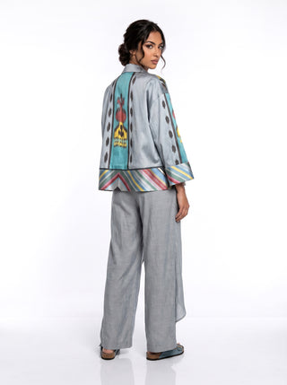 Short Silk Ikat Jacket IK108/STR