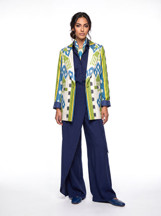SILK IKAT ENGLISH COLLAR JACKET IK79