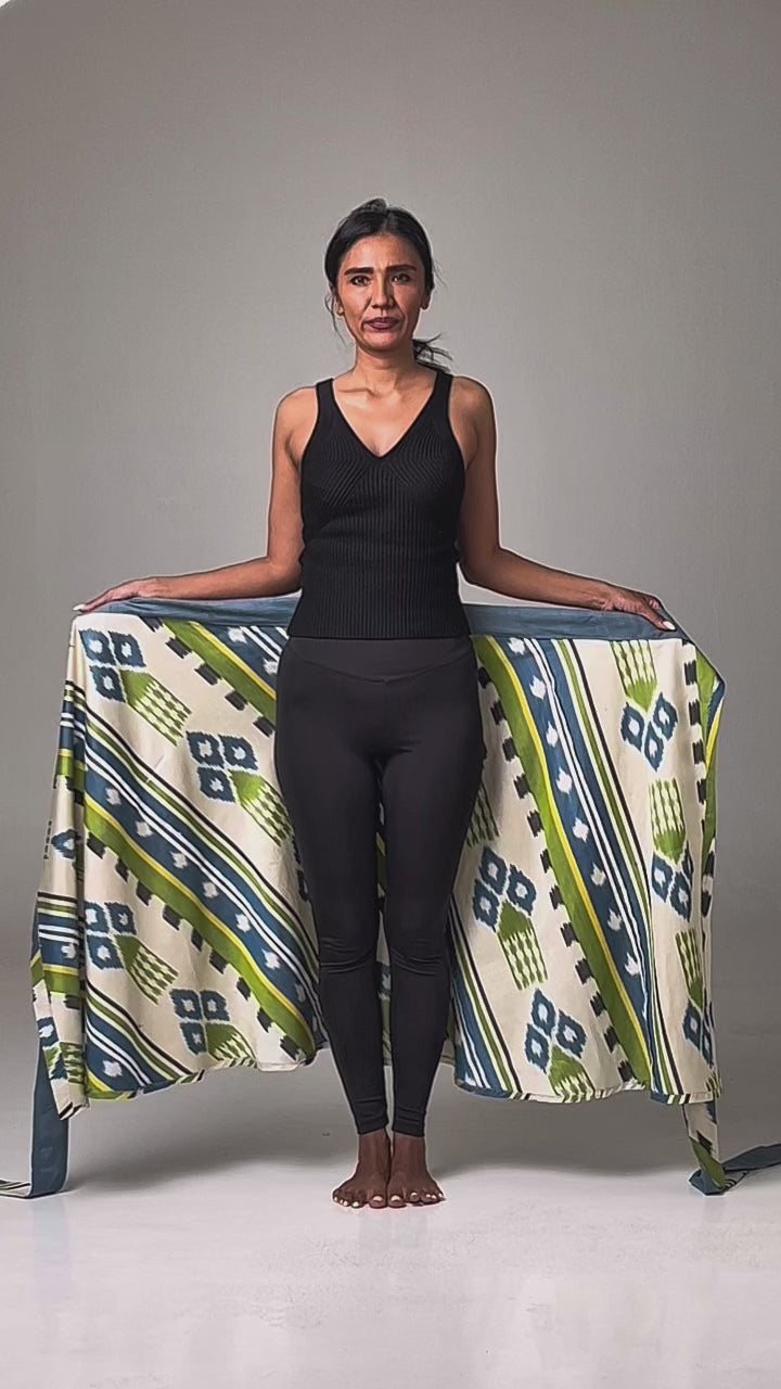 SILK IKAT WRAP SKIRT