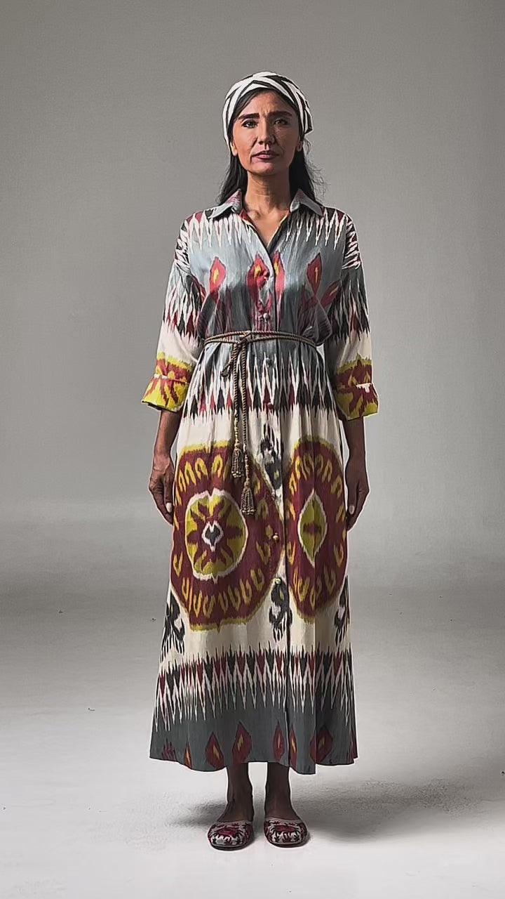 SILK IKAT SHIRT DRESS