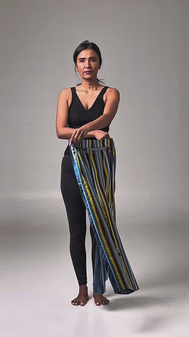 SILK IKAT COMBO PANTS WITH TIES