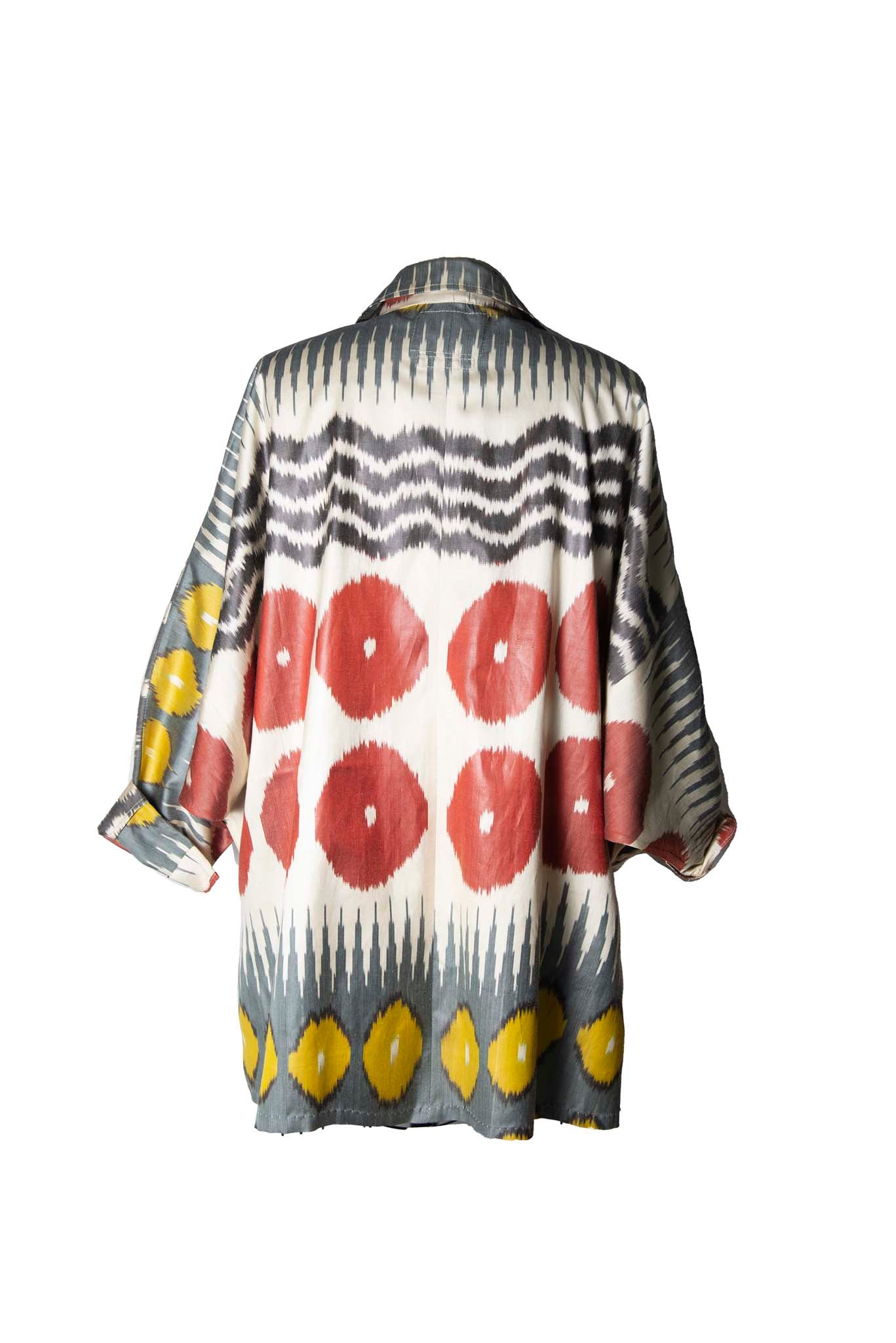 SILK IKAT OVERSIZED BATWING SHIRT