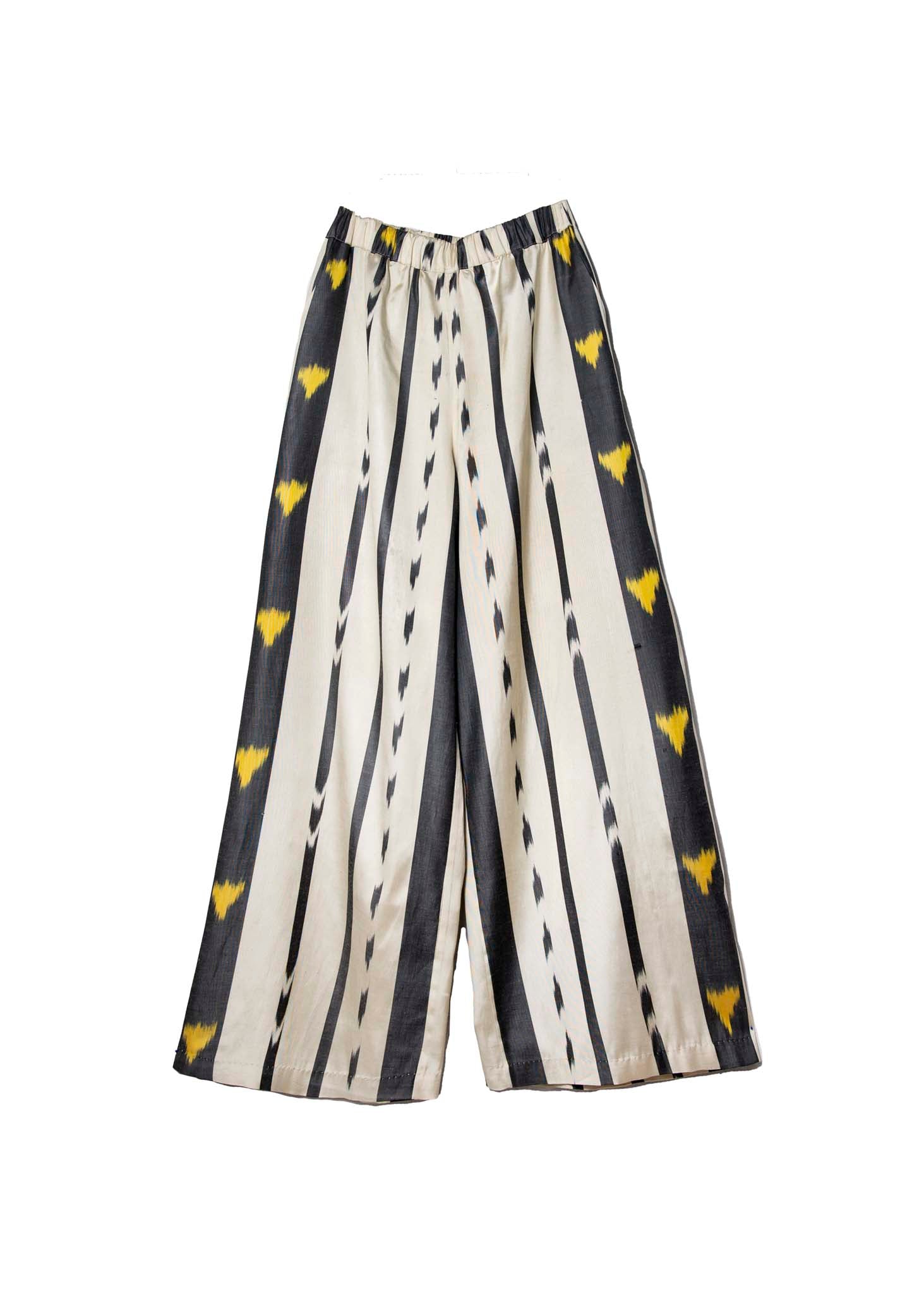SILK IKAT WIDE-LEG PANTS