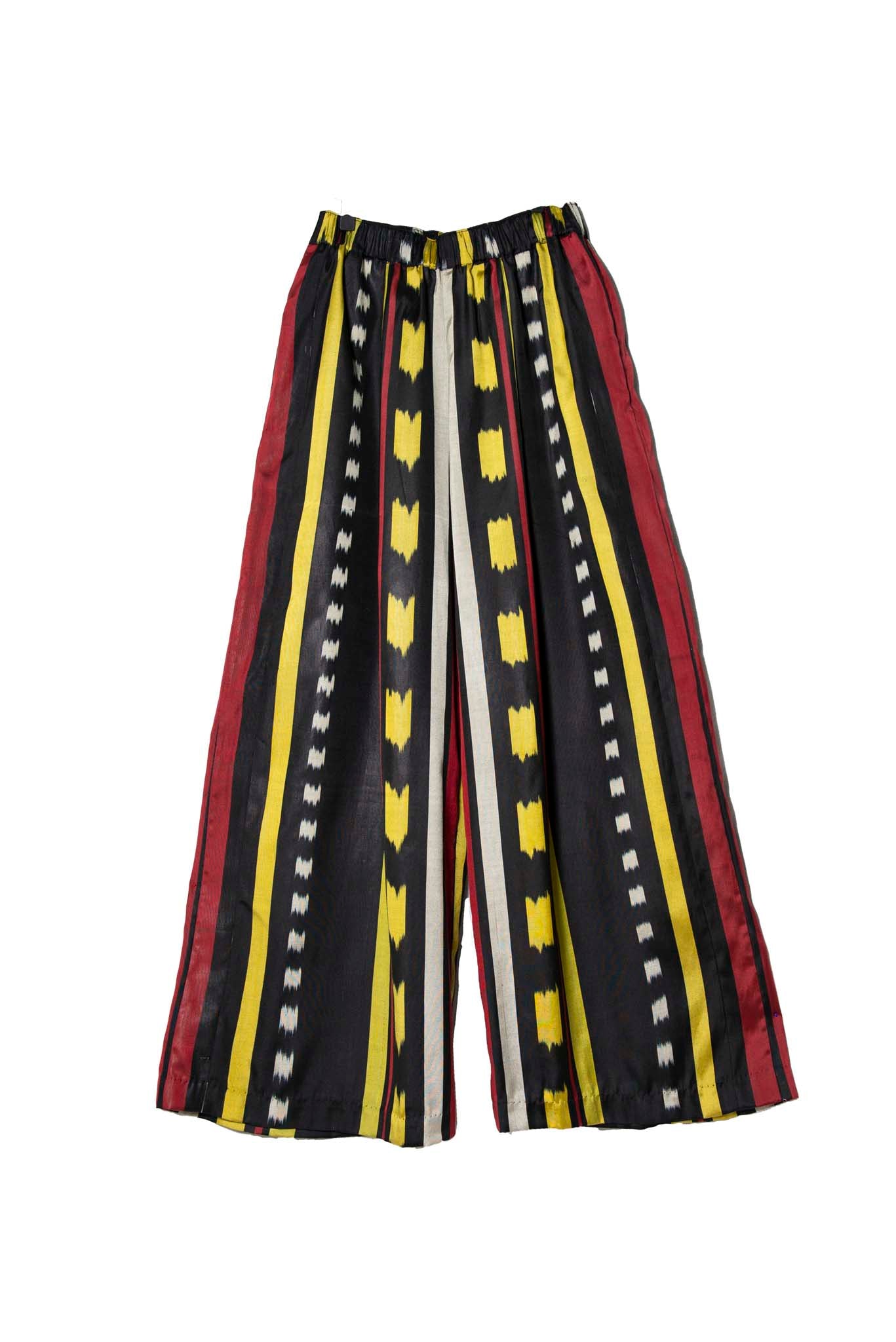 SILK IKAT WIDE-LEG PANTS