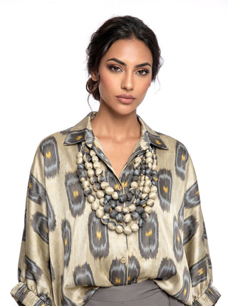BEADED SILK IKAT NECKLACE IK86