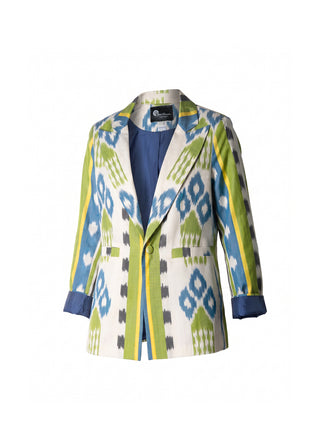 SILK IKAT ENGLISH COLLAR JACKET IK79