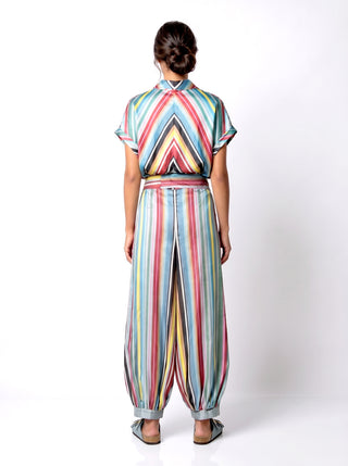 SILK IKAT REVERSIBLE HAREM PANTS IK108 / STR